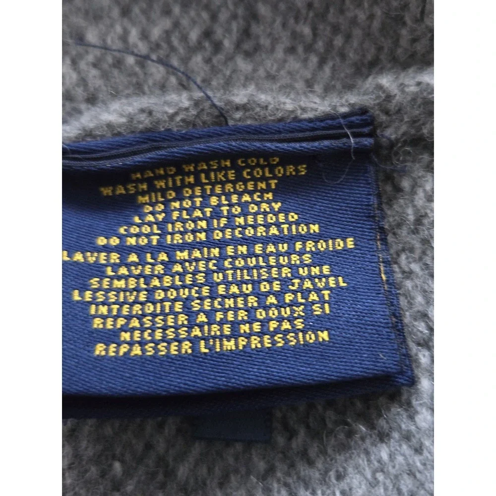 Vintage RALPH LAUREN RUGBY 100% WOOL‎ Knit Sweater SUEDE ELBOW Patch Mens Large
